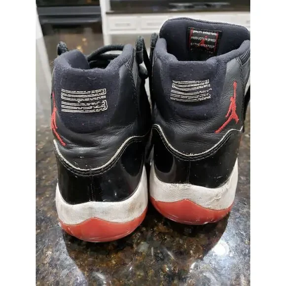 Air Jordan 11 OG 1996 Bred 9 Black & Red Patent Leather Tinker Hatfield Lace Up
